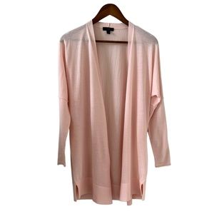 J. Crew Merino Wool Open Front Light Pink Cardigan Size S